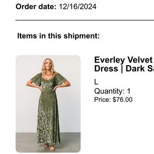 Baltic Born Velvet Maxi Dress - Dark Sage